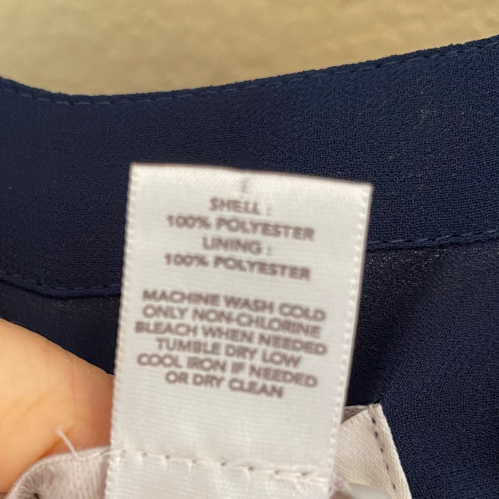 Ann Taylor LOFT petite navy blue slip dress comfy - Picture 6 of 7